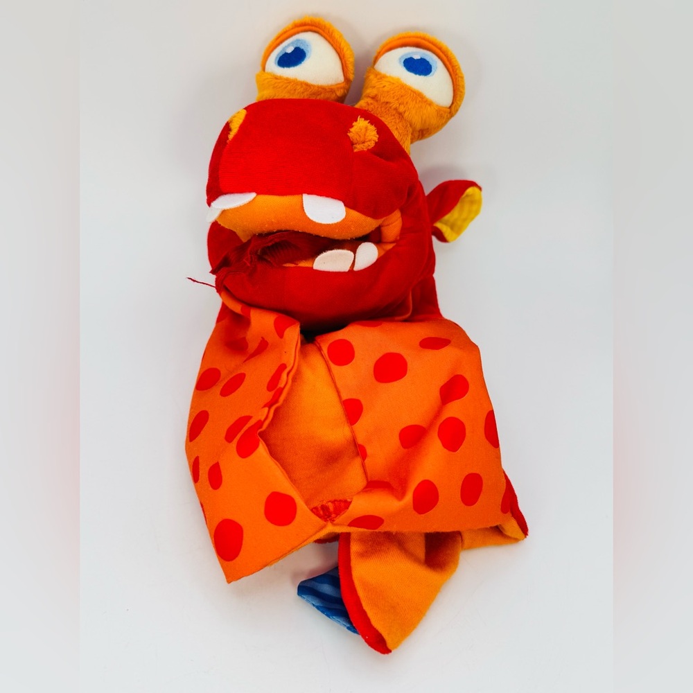 HABA Eat-It-Up Red Dragon Monster 12" Plush Hand Puppet w/ Rattle Ball Germany
